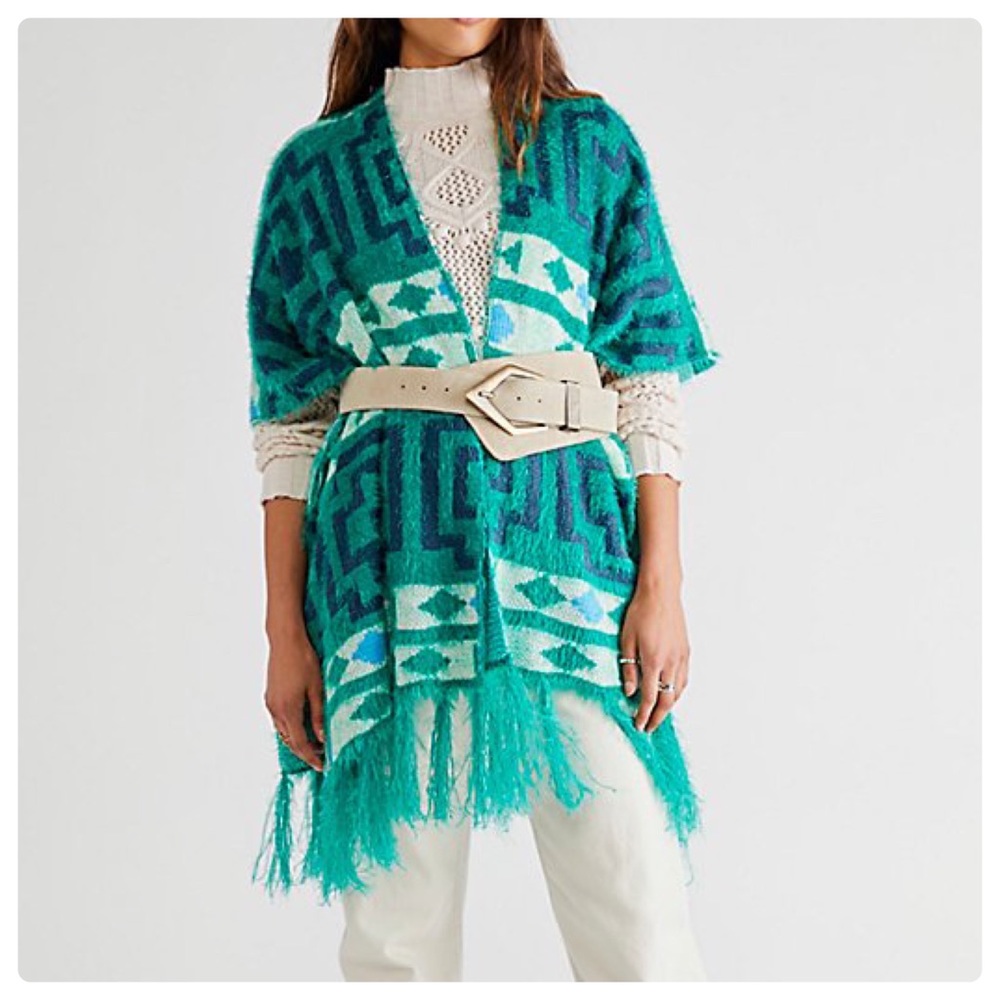 ❗️LAST 1 ❗️ NWT Free People Diamondback Cozy Kimono Wrap in Green OS